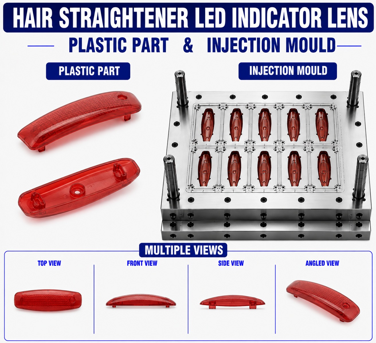 Hair Straightener Plastic Led Indicator Lens Mould and Moulding Service